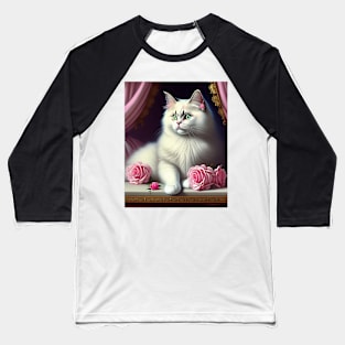 Luxury Ragdoll With Roses Baseball T-Shirt